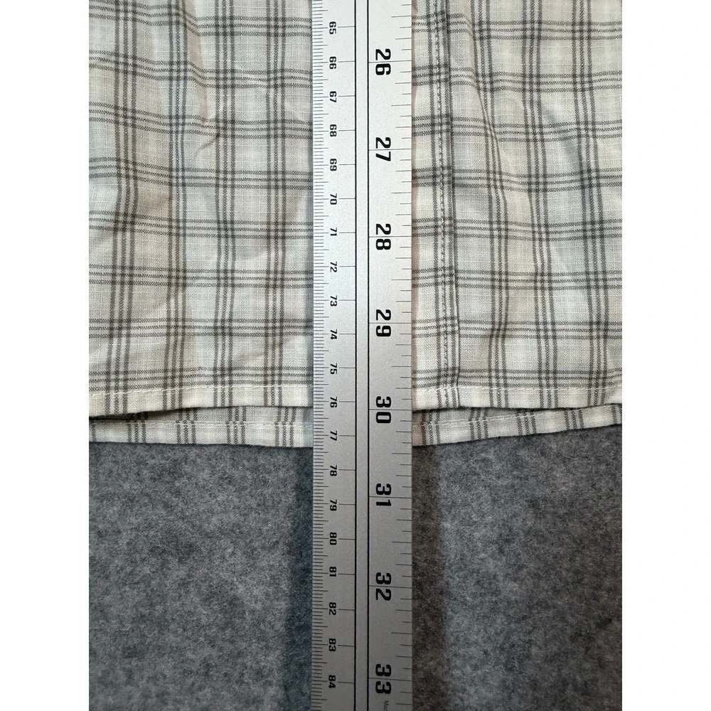 The North Face Mens Gray Plaid Short Sleeve Button Down Hiking Shirt Size Medium